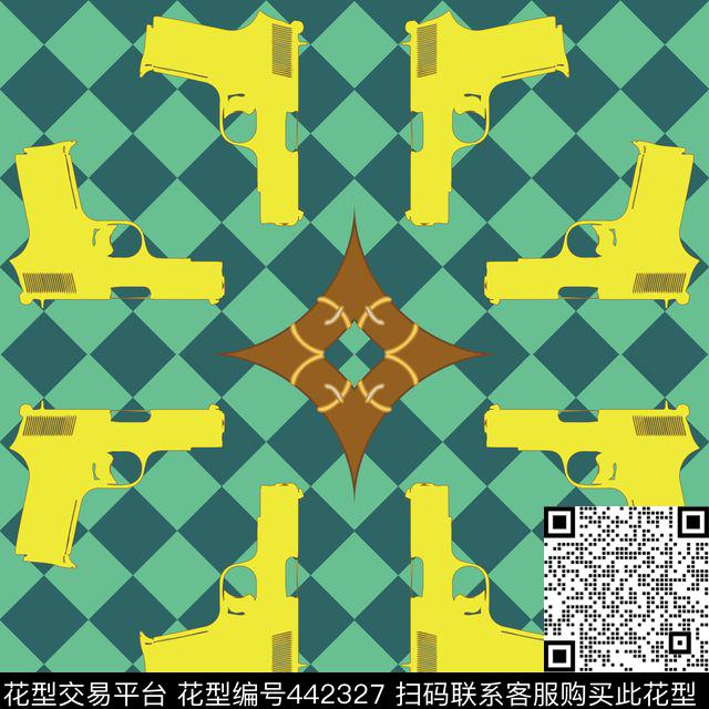 复古牛仔西部数码印花华亿平台下载（图片编号: 442327） - 瓦栏（Walan）