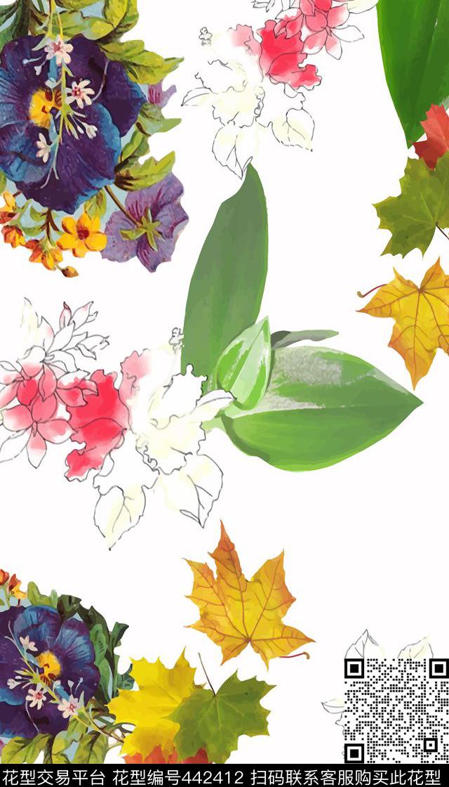 服装花卉时尚数码印花华亿平台下载（图片编号: 442412） - 瓦栏（Walan）