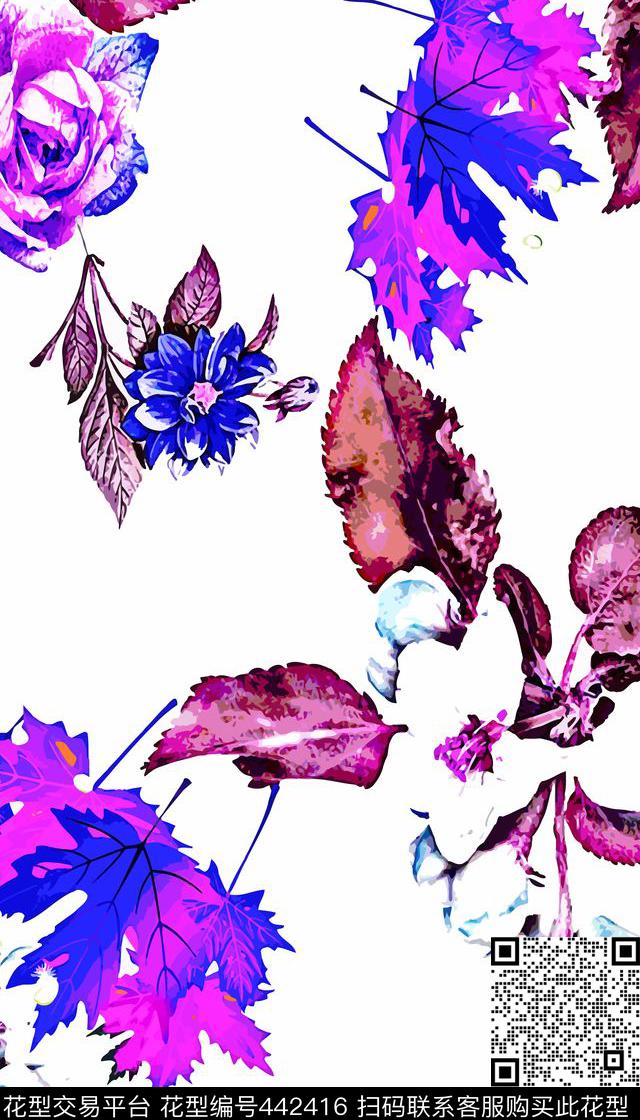 服装花卉时尚数码印花华亿平台下载（图片编号: 442416） - 瓦栏（Walan）