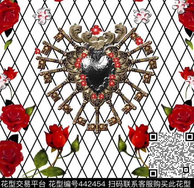 D&G走秀玫瑰数码印花华亿平台下载（图片编号: 442454） - 瓦栏（Walan）