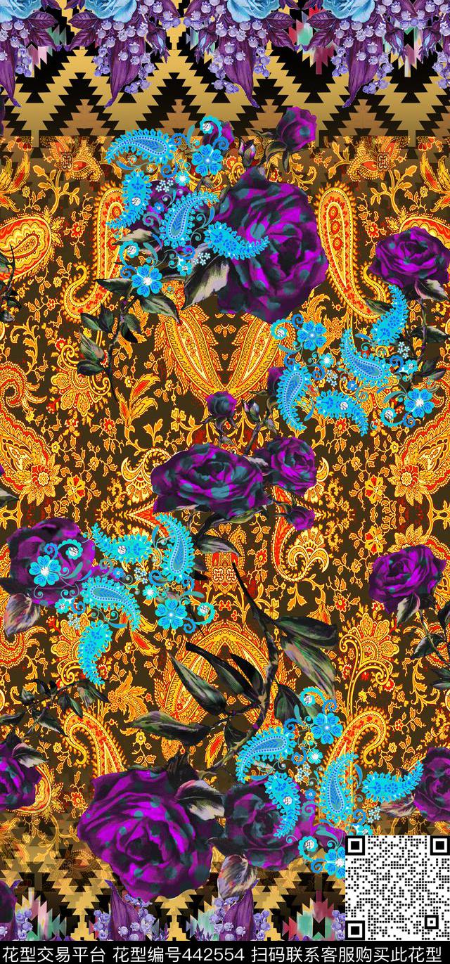 定位花卉印度数码印花华亿平台下载（图片编号: 442554） - 瓦栏（Walan）