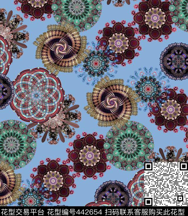 流行时尚万花筒梦幻华亿平台数码印花华亿平台下载（图片编号: 442654） - 瓦栏（Walan）