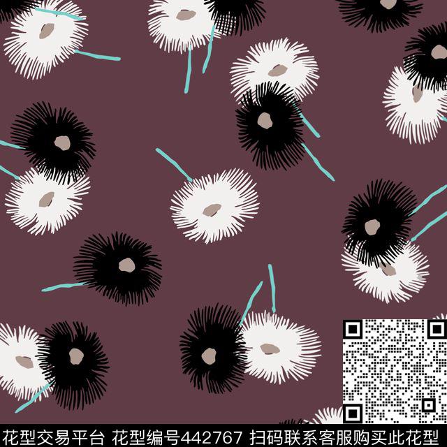 雏菊花卉手绘花传统印花华亿平台下载（图片编号: 442767） - 瓦栏（Walan）