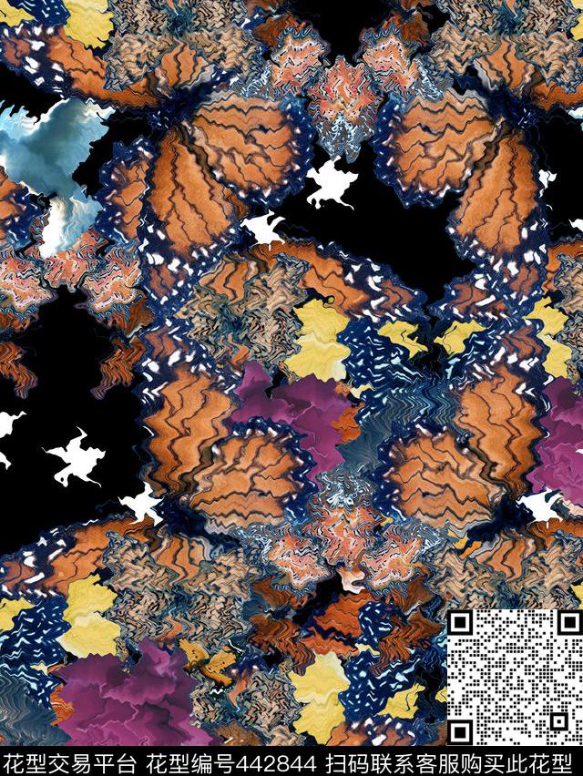 潮流复古夹克华亿平台数码印花华亿平台下载（图片编号: 442844） - 瓦栏（Walan）