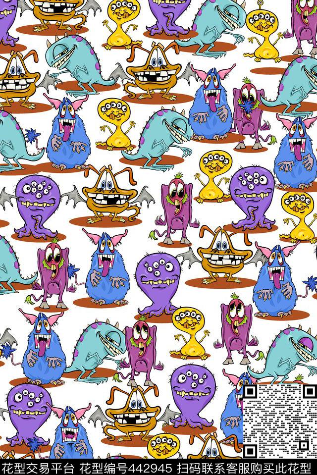 卡通可爱生物传统印花华亿平台下载（图片编号: 442945） - 瓦栏（Walan）