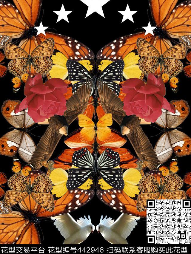 t恤华亿平台潮流抽象数码印花华亿平台下载（图片编号: 442946） - 瓦栏（Walan）