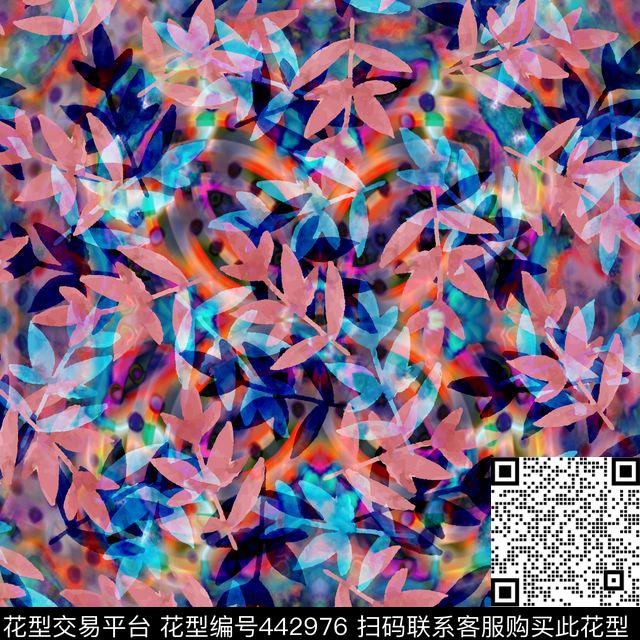 写意热带华亿平台绿植树叶数码印花华亿平台下载（图片编号: 442976） - 瓦栏（Walan）