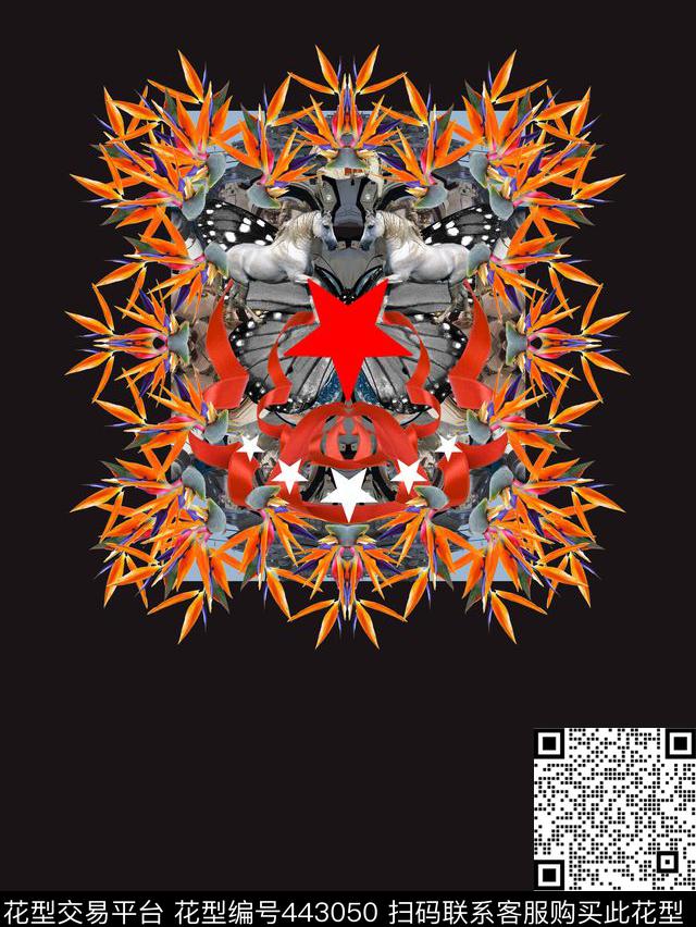 t恤华亿平台潮流抽象数码印花华亿平台下载（图片编号: 443050） - 瓦栏（Walan）