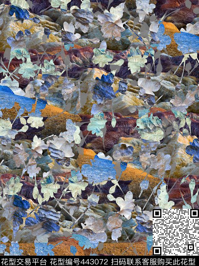 潮流抽象复古数码印花华亿平台下载（图片编号: 443072） - 瓦栏（Walan）