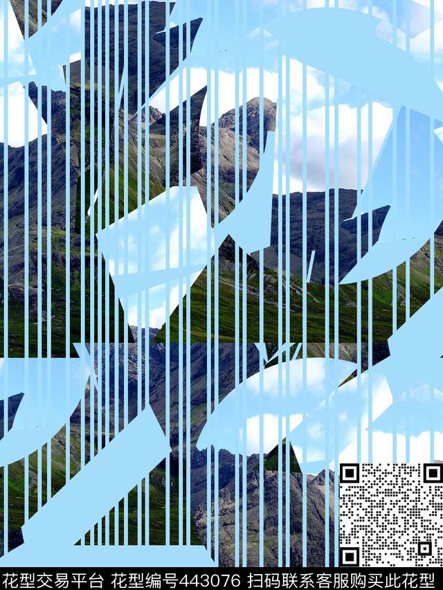 潮流抽象天空数码印花华亿平台下载（图片编号: 443076） - 瓦栏（Walan）