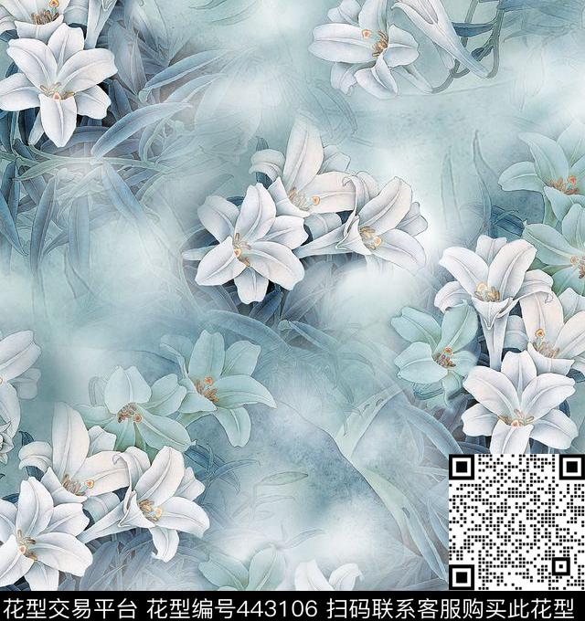 花卉精致女装丝绸旗袍华亿平台数码印花华亿平台下载（图片编号: 443106） - 瓦栏（Walan）