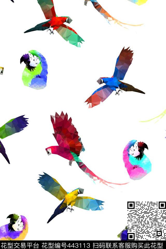 LowPoly3D彩色几何低多边形数码印花华亿平台下载（图片编号: 443113） - 瓦栏（Walan）