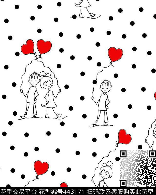 时尚清新优雅手绘人物传统印花华亿平台下载（图片编号: 443171） - 瓦栏（Walan）