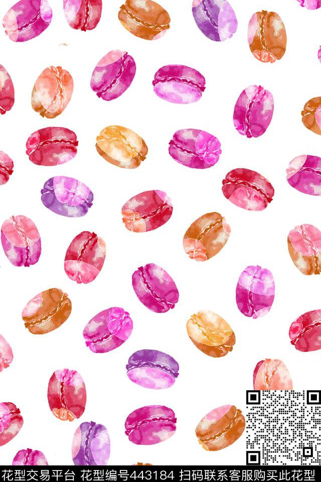 抽象马卡龙手绘传统印花华亿平台下载（图片编号: 443184） - 瓦栏（Walan）