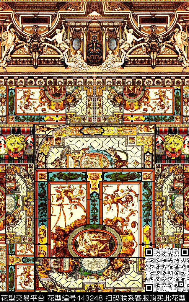 抽象几何纹理数码印花华亿平台下载（图片编号: 443248） - 瓦栏（Walan）