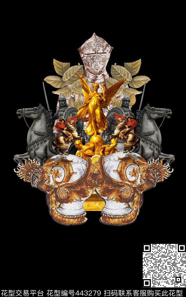 定位盔甲复古雕塑拿破仑数码印花华亿平台下载（图片编号: 443279） - 瓦栏（Walan）