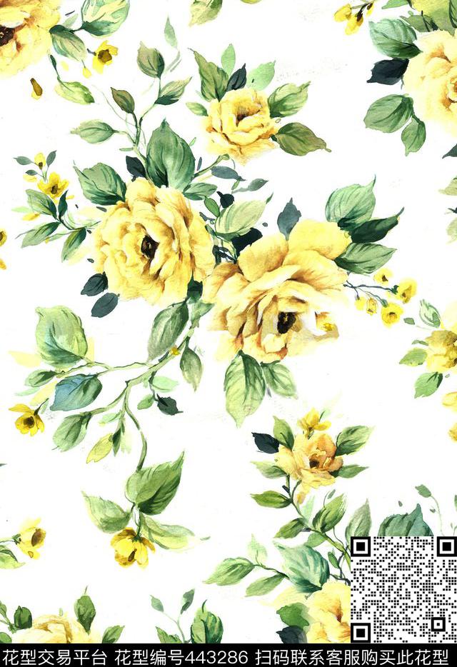 手绘华亿平台数码印花华亿平台下载（图片编号: 443286） - 瓦栏（Walan）