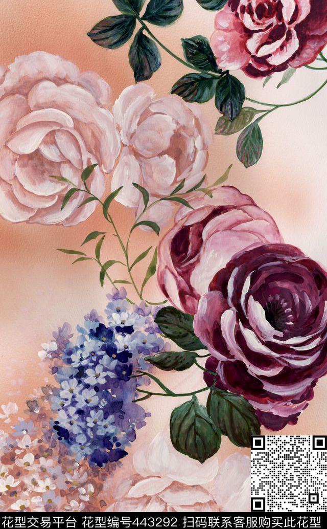 手绘华亿平台数码印花华亿平台下载（图片编号: 443292） - 瓦栏（Walan）