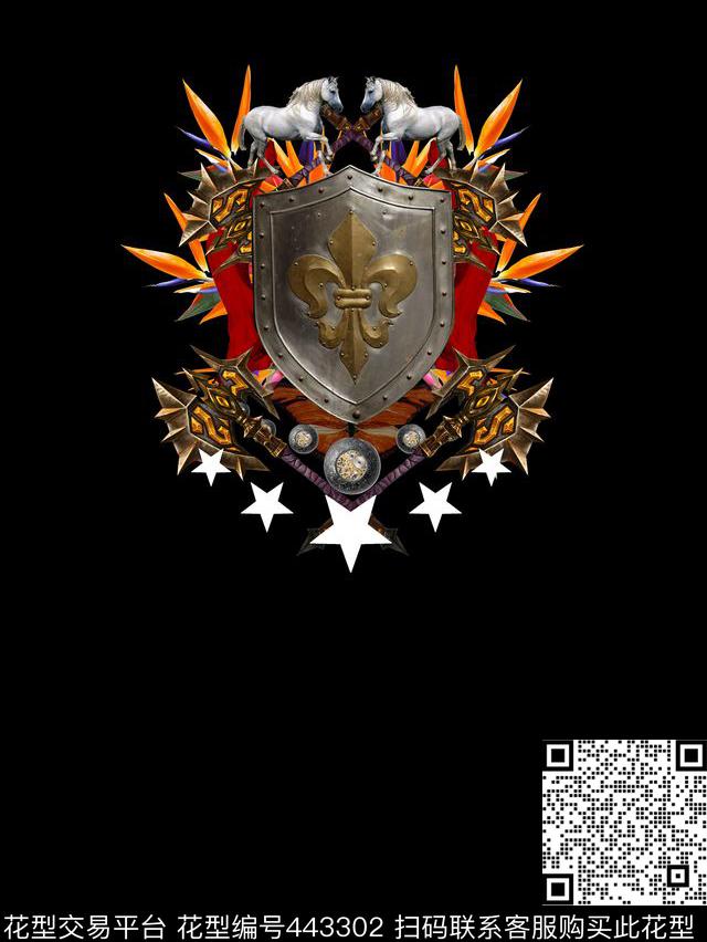 潮流抽象复古数码印花华亿平台下载（图片编号: 443302） - 瓦栏（Walan）