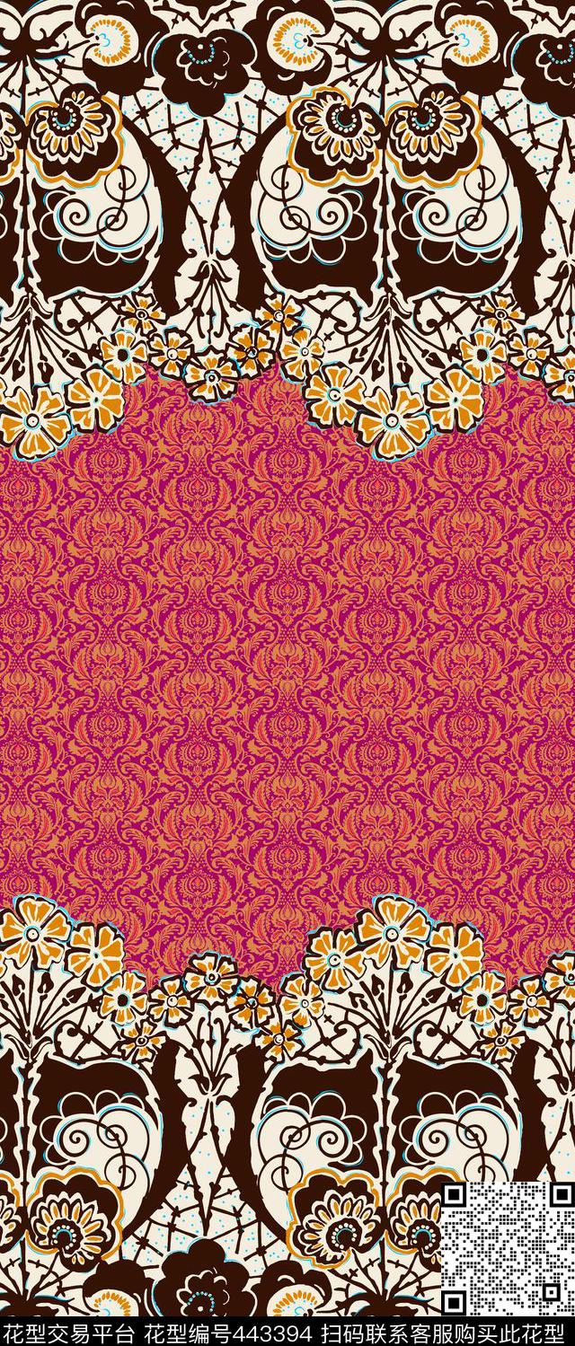 传统印花佩斯利纹样花卉传统印花华亿平台下载（图片编号: 443394） - 瓦栏（Walan）