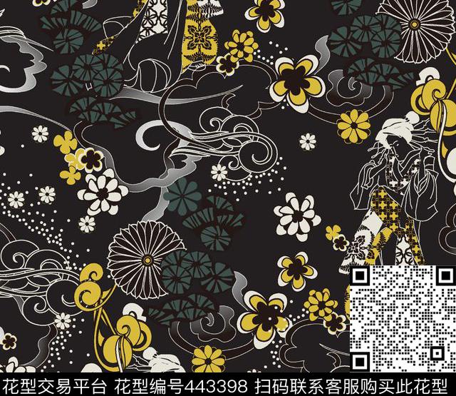 东方中国风数码印花华亿平台下载（图片编号: 443398） - 瓦栏（Walan）