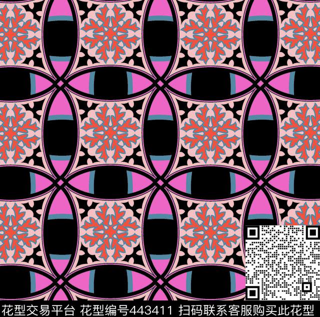 几何经典欧美风传统印花华亿平台下载（图片编号: 443411） - 瓦栏（Walan）