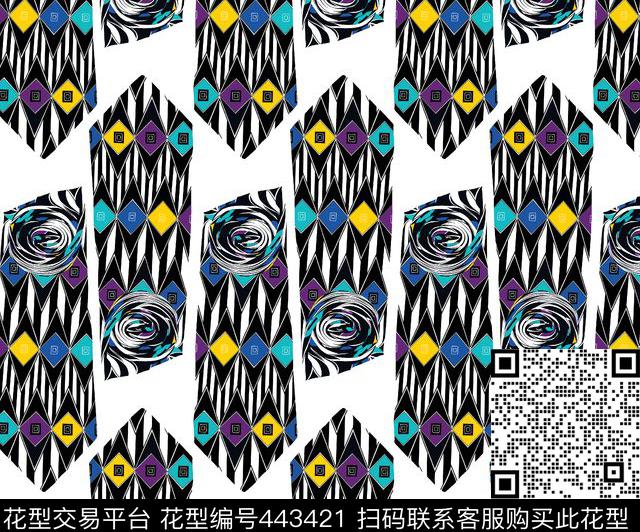 彩色几何、领带几何系列几何图形传统印花华亿平台下载（图片编号: 443421） - 瓦栏（Walan）