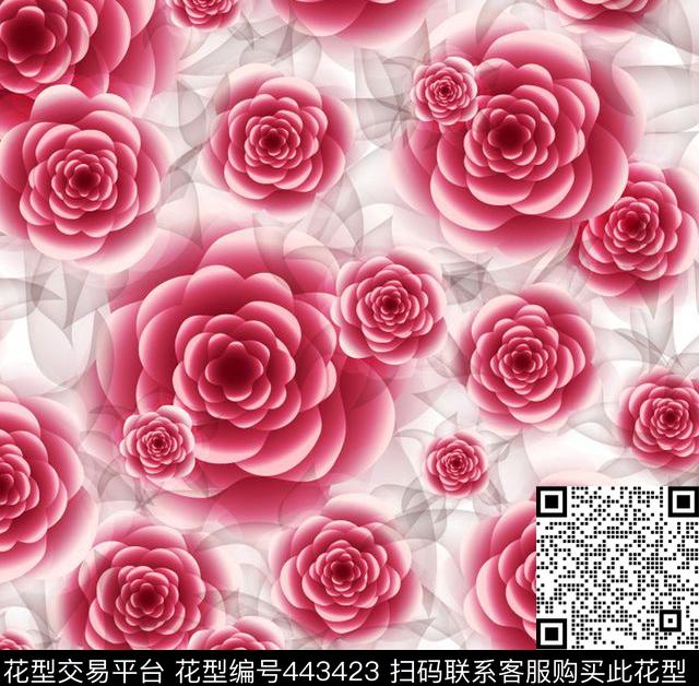 墙纸风花卉淡雅传统印花华亿平台下载（图片编号: 443423） - 瓦栏（Walan）