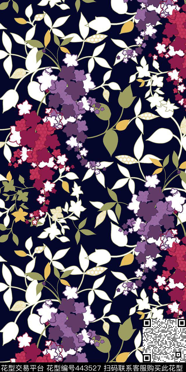 花卉植物清新清新花卉叶子植物传统印花华亿平台下载（图片编号: 443527） - 瓦栏（Walan）