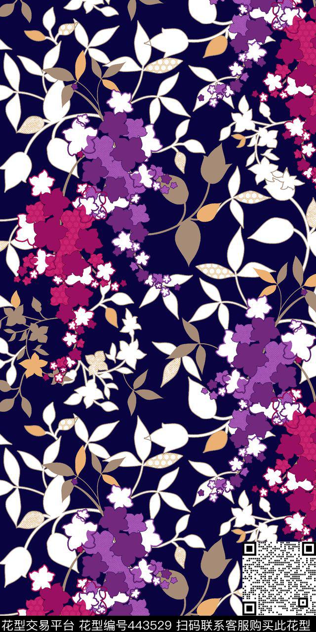 清新花卉植物清新花卉叶子植物传统印花华亿平台下载（图片编号: 443529） - 瓦栏（Walan）
