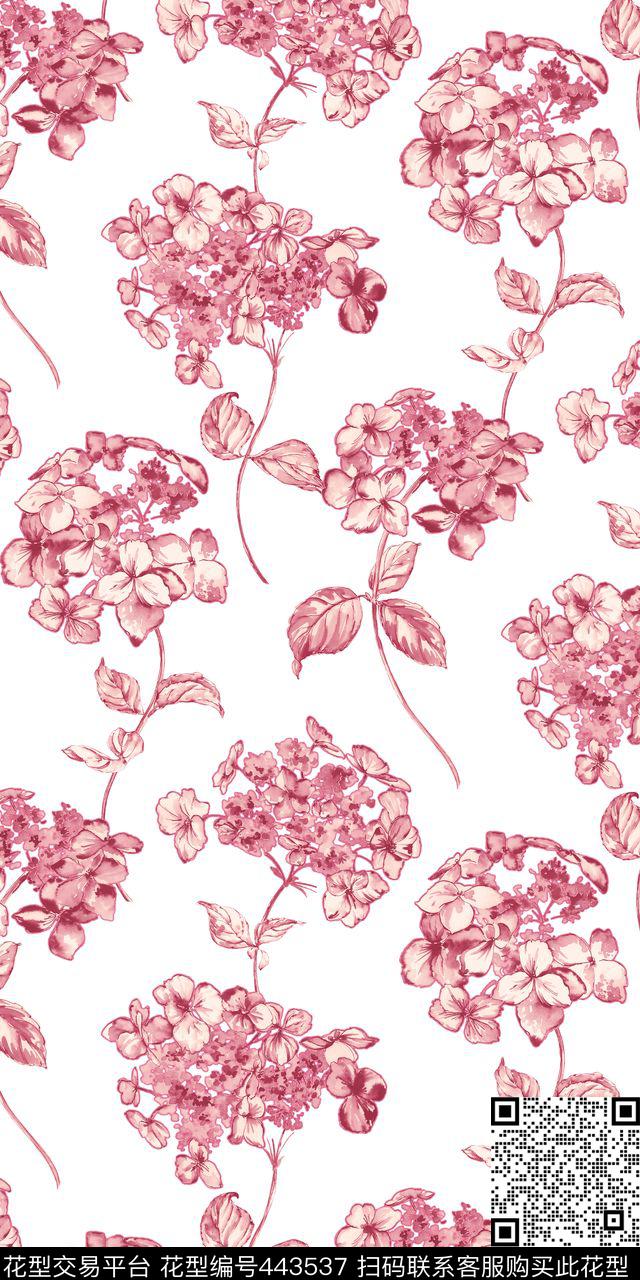 清新水彩花卉水彩手绘花卉传统印花华亿平台下载（图片编号: 443537） - 瓦栏（Walan）
