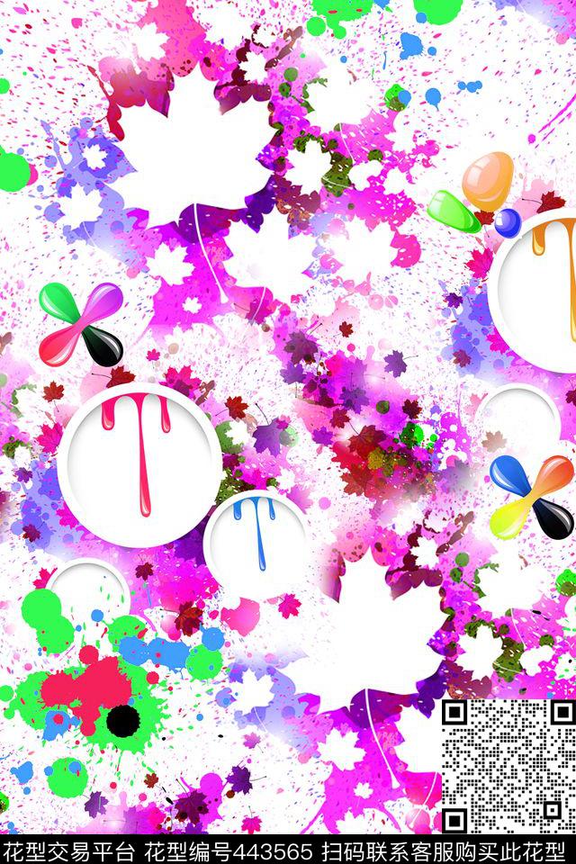 泼墨墨汁喷绘抽象水墨画数码印花华亿平台下载（图片编号: 443565） - 瓦栏（Walan）