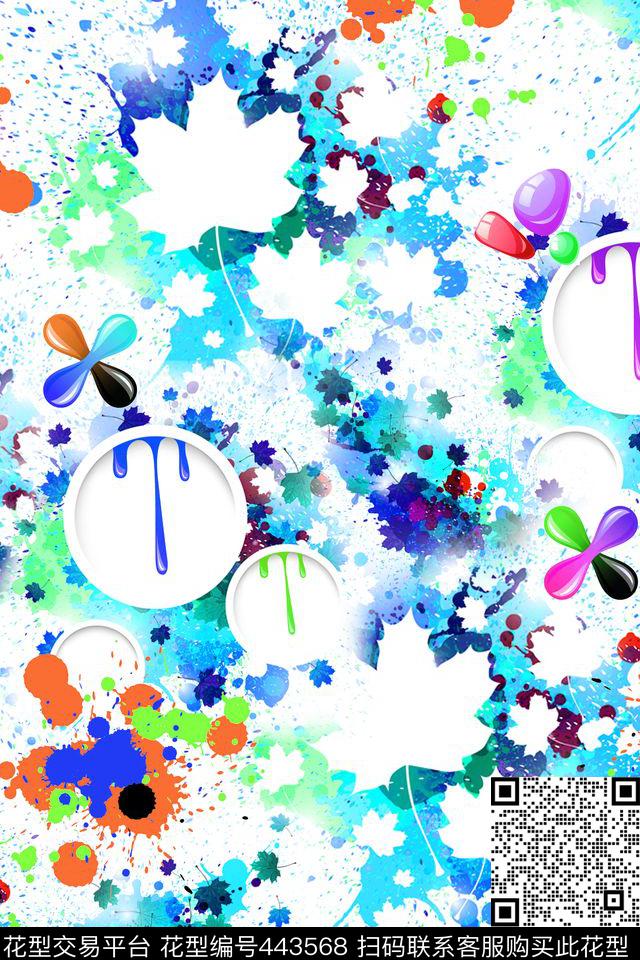 泼墨墨汁喷绘抽象水墨画数码印花华亿平台下载（图片编号: 443568） - 瓦栏（Walan）