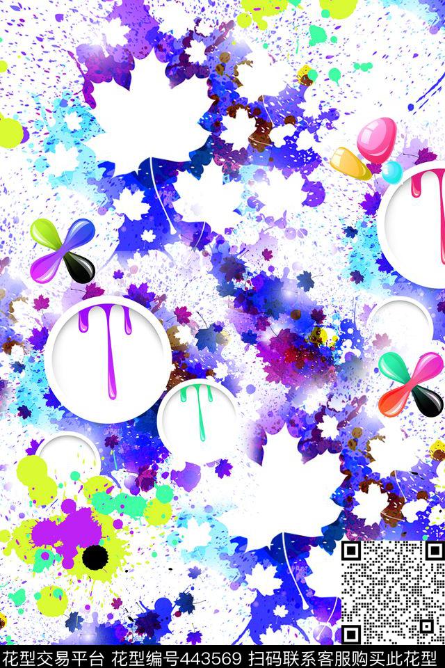 泼墨墨汁喷绘抽象水墨画数码印花华亿平台下载（图片编号: 443569） - 瓦栏（Walan）