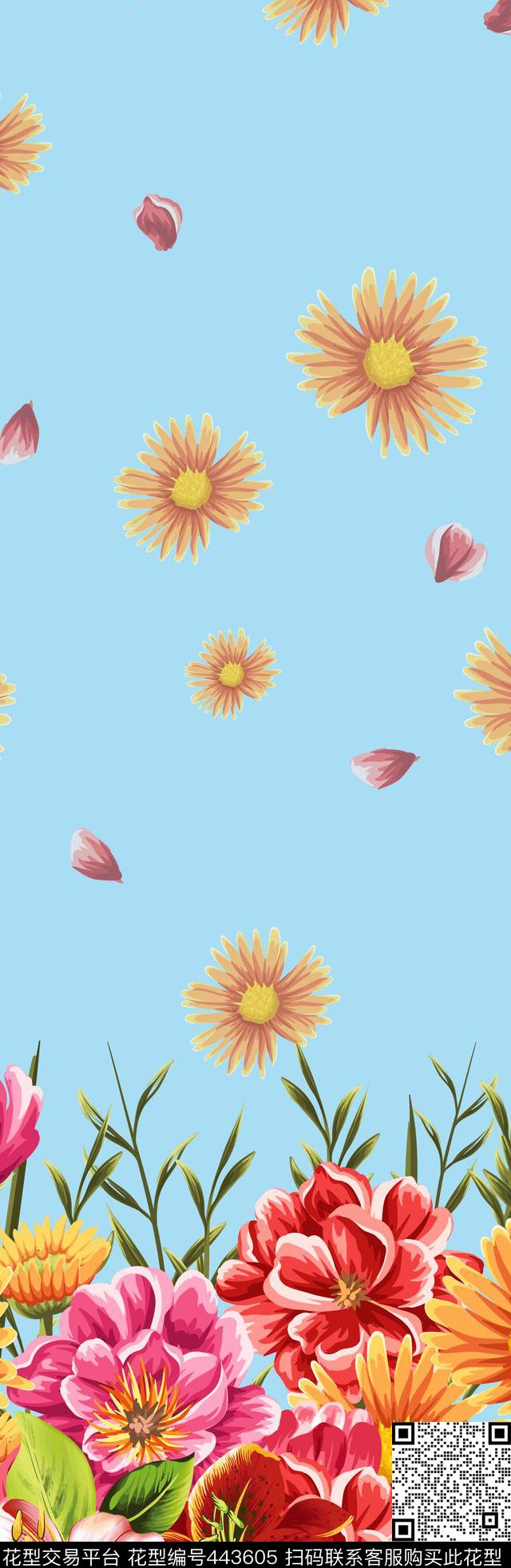 花卉传统印花华亿平台下载（图片编号: 443605） - 瓦栏（Walan）