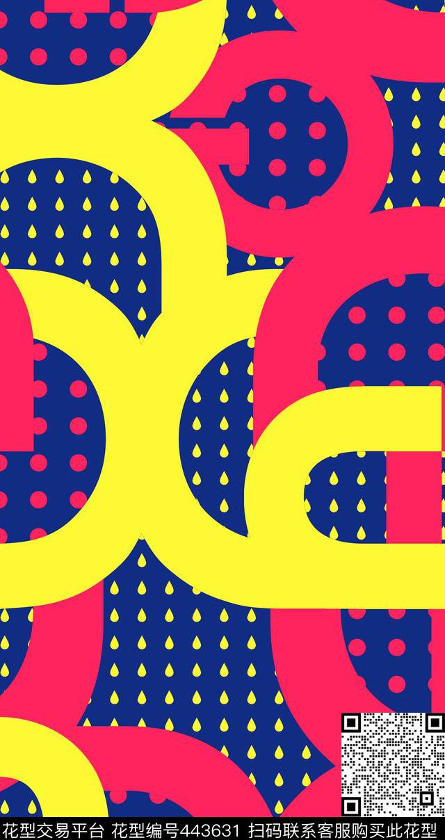 拼接圆点字母传统印花华亿平台下载（图片编号: 443631） - 瓦栏（Walan）