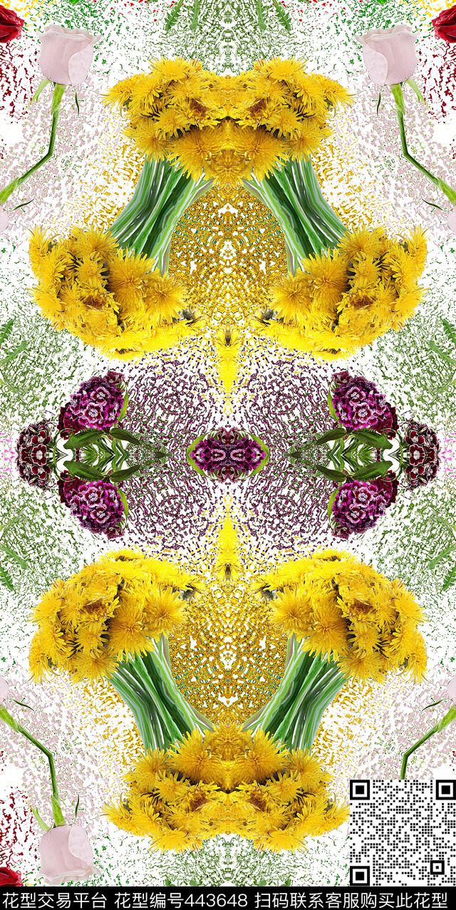 花卉琉璃民族风数码印花华亿平台下载（图片编号: 443648） - 瓦栏（Walan）