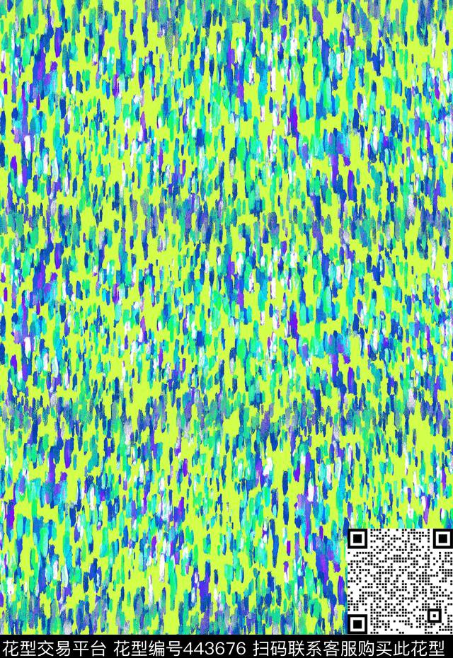 手绘小清新彩色笔触效果色块数码印花华亿平台下载（图片编号: 443676） - 瓦栏（Walan）