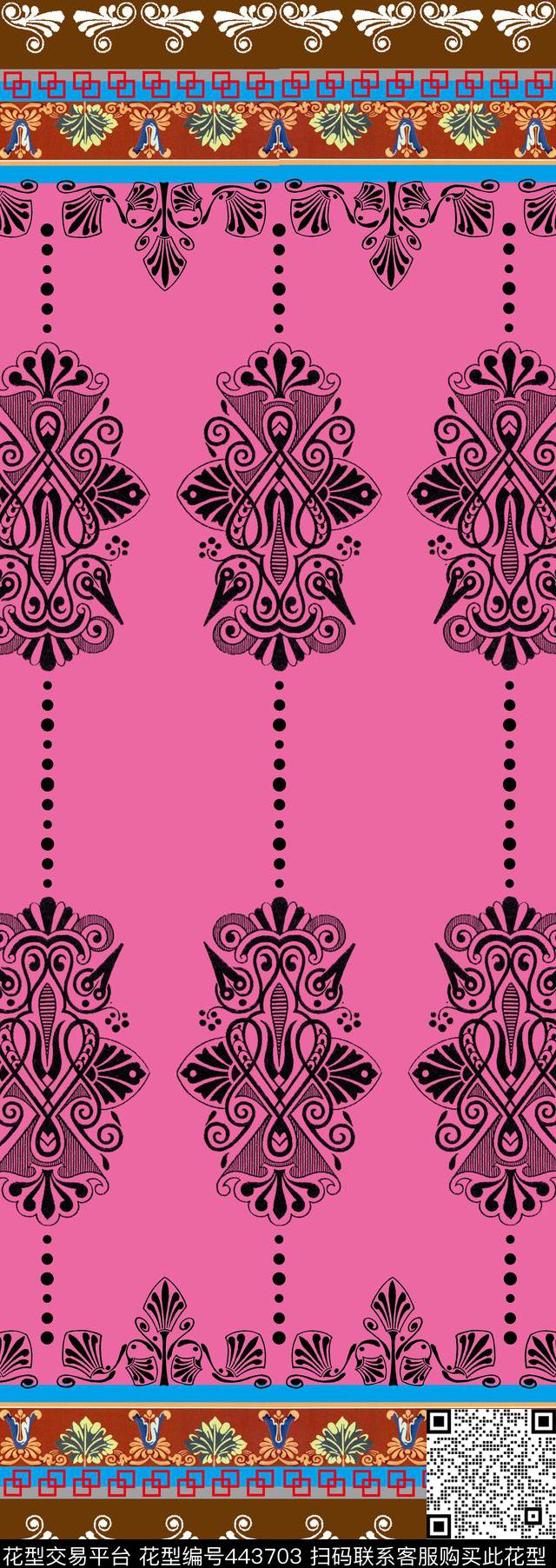 传统印花纹样定位双边定位印花传统印花华亿平台下载（图片编号: 443703） - 瓦栏（Walan）