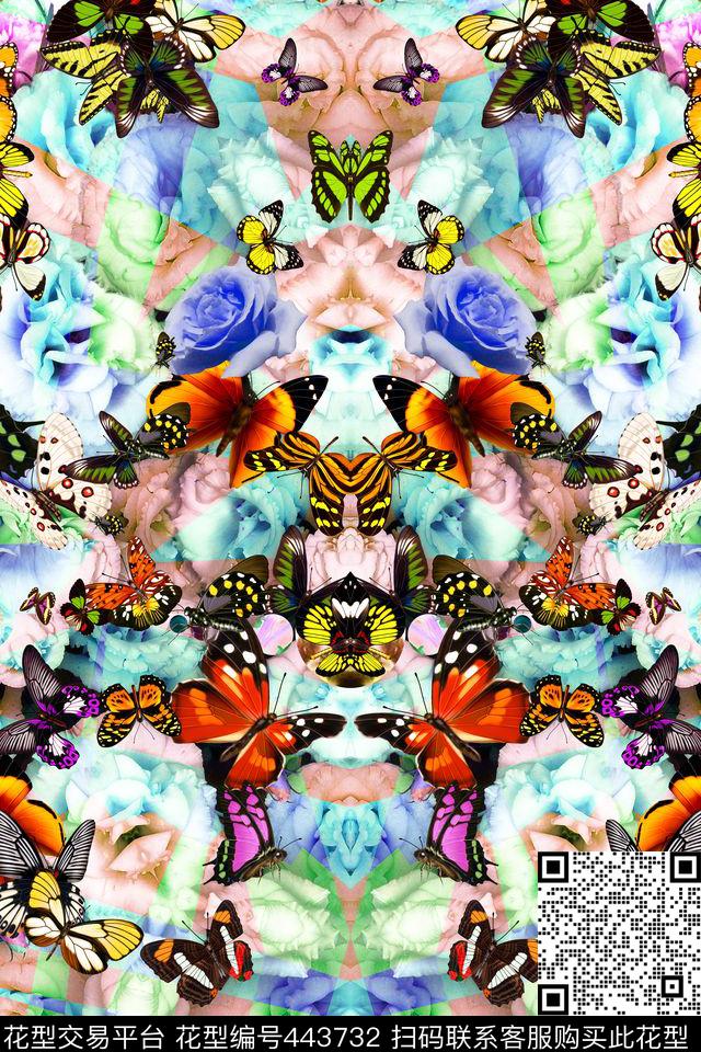 花抽象欧美数码印花华亿平台下载（图片编号: 443732） - 瓦栏（Walan）