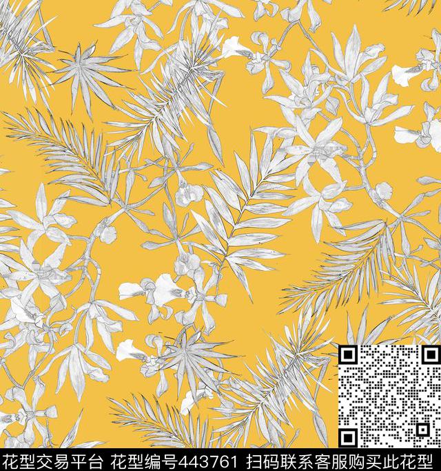 创意花卉大牌OscarDeLaRenta花卉数码印花华亿平台下载（图片编号: 443761） - 瓦栏（Walan）