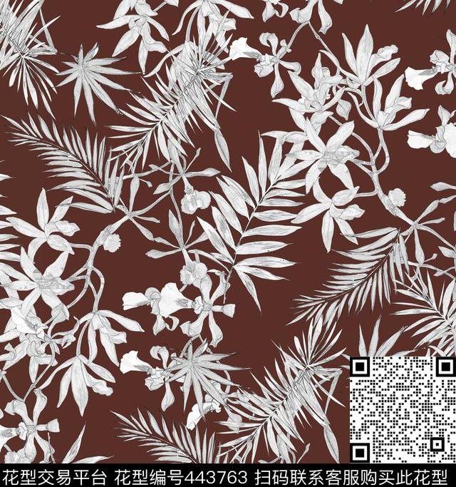 流行时尚大牌OscarDeLaRenta创意花卉数码印花华亿平台下载（图片编号: 443763） - 瓦栏（Walan）