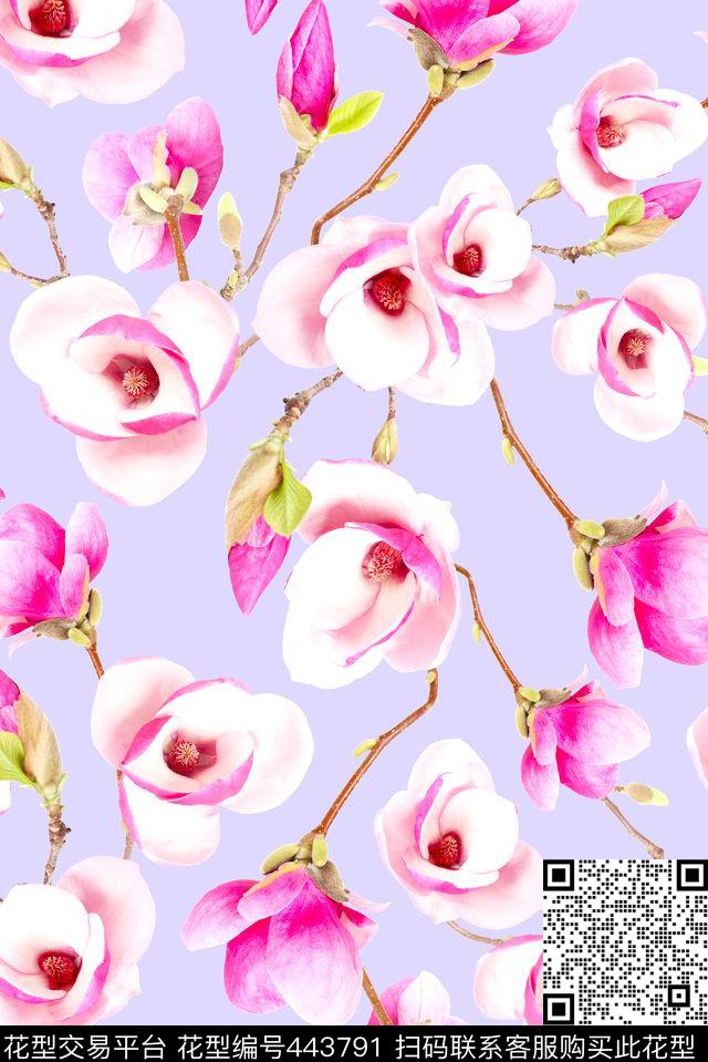 花卉精美至极适合薄透面料数码印花华亿平台下载（图片编号: 443791） - 瓦栏（Walan）