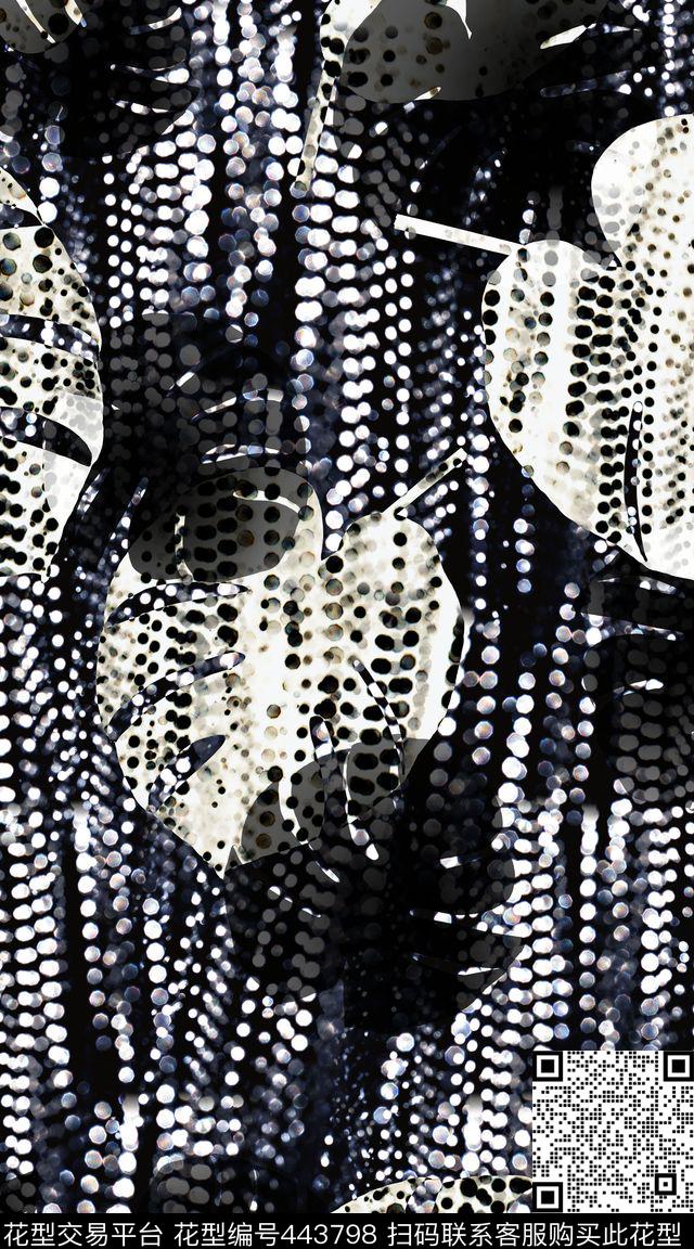 波点创意服装数码印花华亿平台下载（图片编号: 443798） - 瓦栏（Walan）