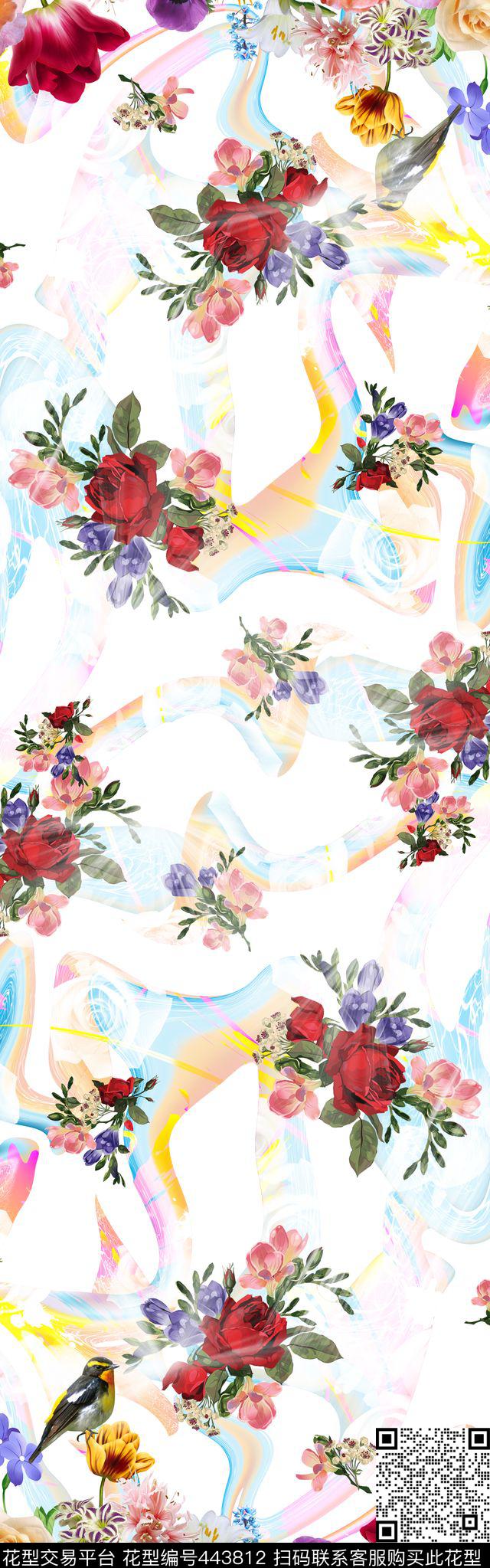 L.D~花卉L.D~肌理丝巾数码印花华亿平台下载（图片编号: 443812） - 瓦栏（Walan）