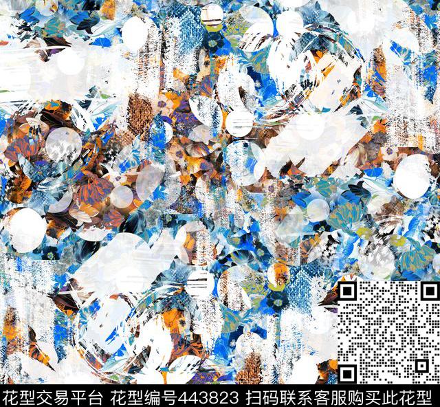 波点拼贴抽象夹克外套男装数码印花华亿平台下载（图片编号: 443823） - 瓦栏（Walan）