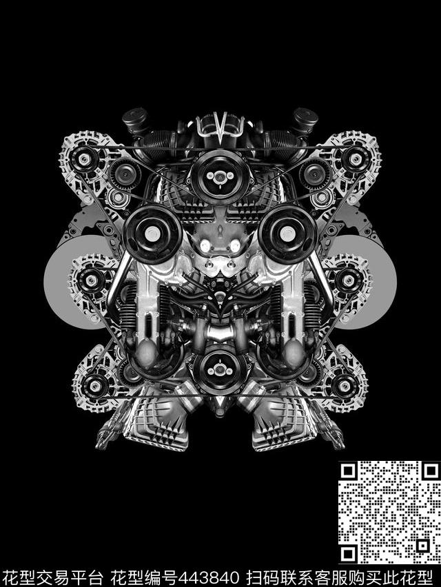 潮流复古机器数码印花华亿平台下载（图片编号: 443840） - 瓦栏（Walan）