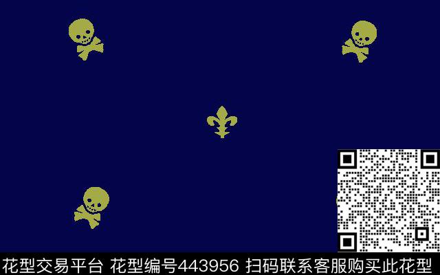 男装衬衫骷髅头植绒印花传统印花华亿平台下载（图片编号: 443956） - 瓦栏（Walan）