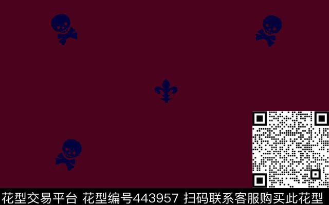 男装衬衫骷髅头植绒传统印花华亿平台下载（图片编号: 443957） - 瓦栏（Walan）