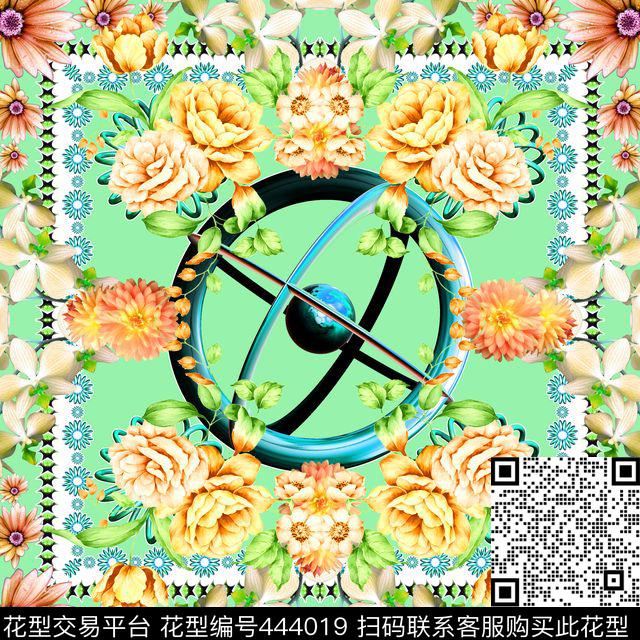 丝巾欧美复古数码印花华亿平台下载（图片编号: 444019） - 瓦栏（Walan）